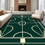 Emerald Green Geometric Arc Rug