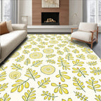 Yellow Leafy Branches Floral Medallion Rug