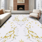 Golden Feather Winged Starburst Rug