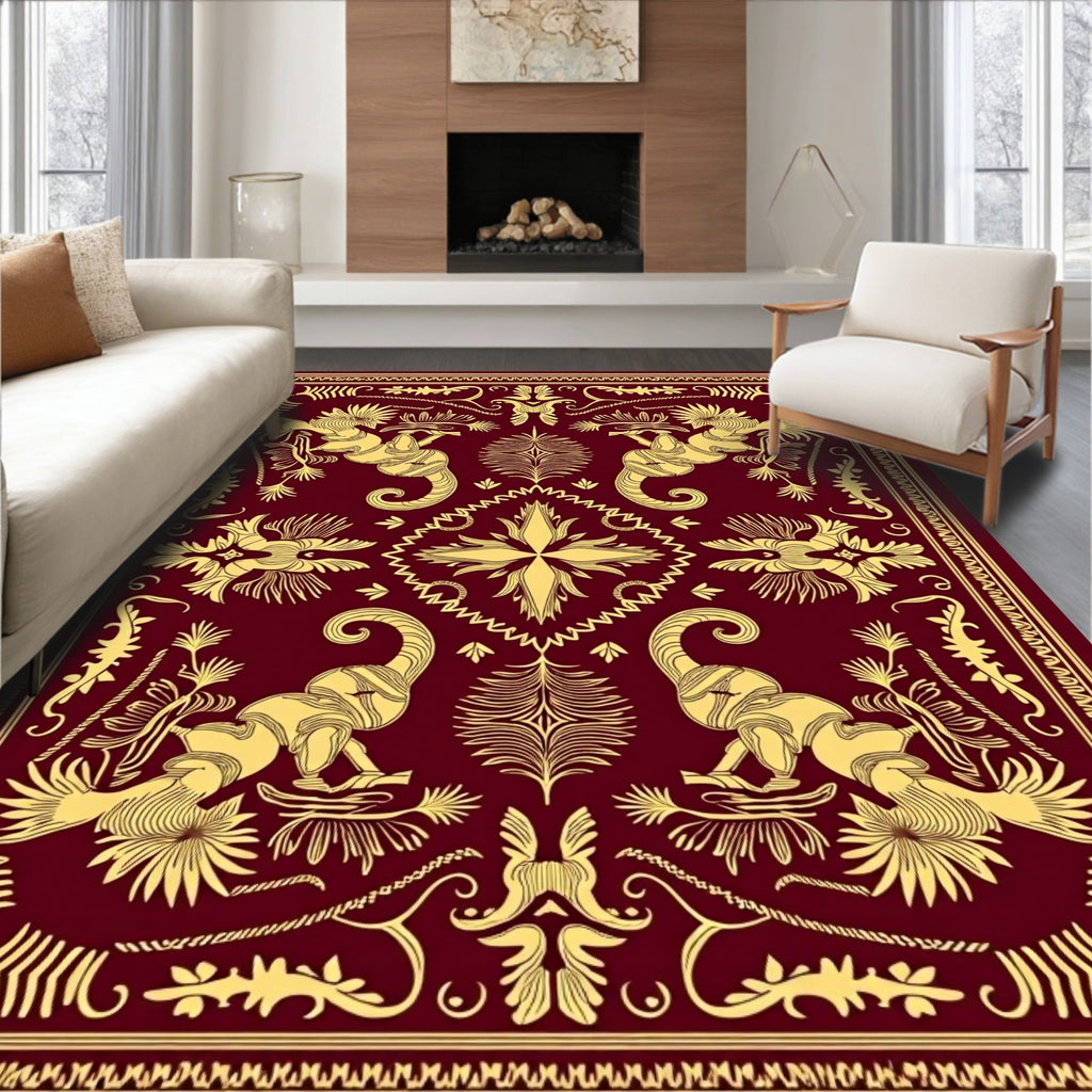 Crimson Gold Exotic Animal Rug