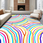 Colorful Wavy Abstract Lines Rug