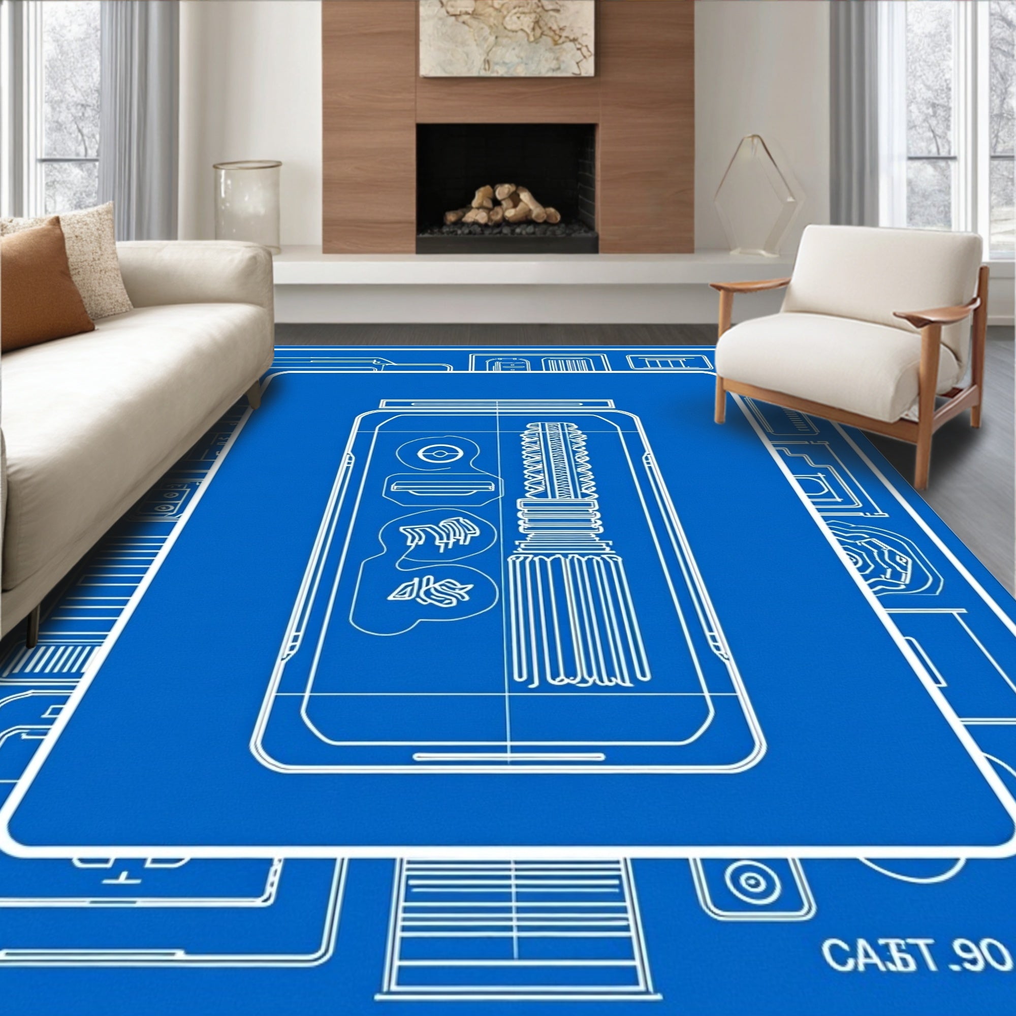 Blueprint Cosmetic Tube Illustration Rug
