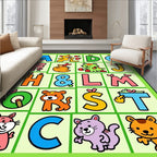 Alphabet Animals Playful Cartoon Rug