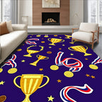Gold Trophy and Medal Celebration Rug