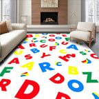 Bold Alphabet Collage Colorful Letter Rug