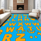 Alphabet Art Orange Yellow Playful Rug