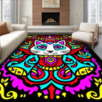 Vibrant King Cat Psychedelic Swirls Rug