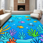 Sunny Coral Reef Fish and Octopi Rug