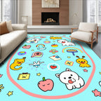 Cute Cartoon Dog Rainbow Apple Heart Rug