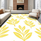 Sunny Yellow Branch Botanical Arrangement Rug