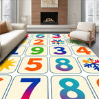 Bright Number Snowflake Collection Rug