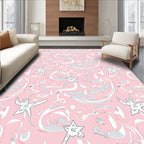 Whimsical Pink Starfish Swirls Rug