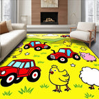 Farm Animals With Red Tractors Rug