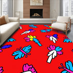 Vibrant Butterflies and Flowers Garden Rug