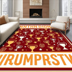 Golden Trophies Red Starburst Rug