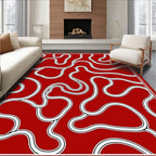 Crimson White Organic Flow Rug