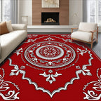 Crimson Medallion Floral Lace Rug