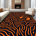 Bold Orange Wavy Lines Rug