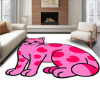 Playful Pink Heart Cat Rug