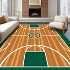 Sport Court Wood Grain Circles Rug