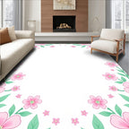 Pink Floral Vines Garden Accent Rug