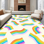 Rainbow Ribbon Waves Rug
