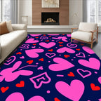 Pink Red Heart Medley Rug