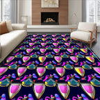 Whimsical Pink Yellow Bottle Garland Rug