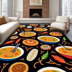 Whimsical Noodle Bowl Autumn Foliage Rug
