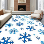 Deep Blue Snowflake Scatter Rug
