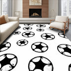 Black and White Starburst Scatter Rug