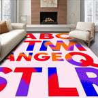 Bold Colorful Abstract Alphabet Rug