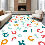 Multicolor Alphabet Scatter Rug