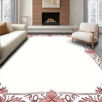 Blush Pink Floral Vine Border Rug