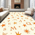 Orange Alphabet Star Scatter Rug