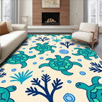 Ocean Sea Turtle Coral Teal Rug