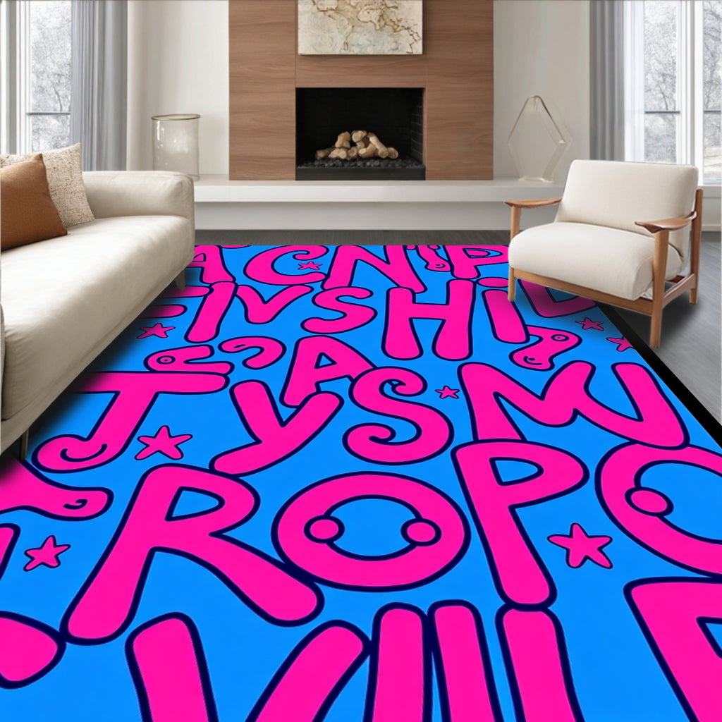 Bold Pink Alphabet SkyRug Rug