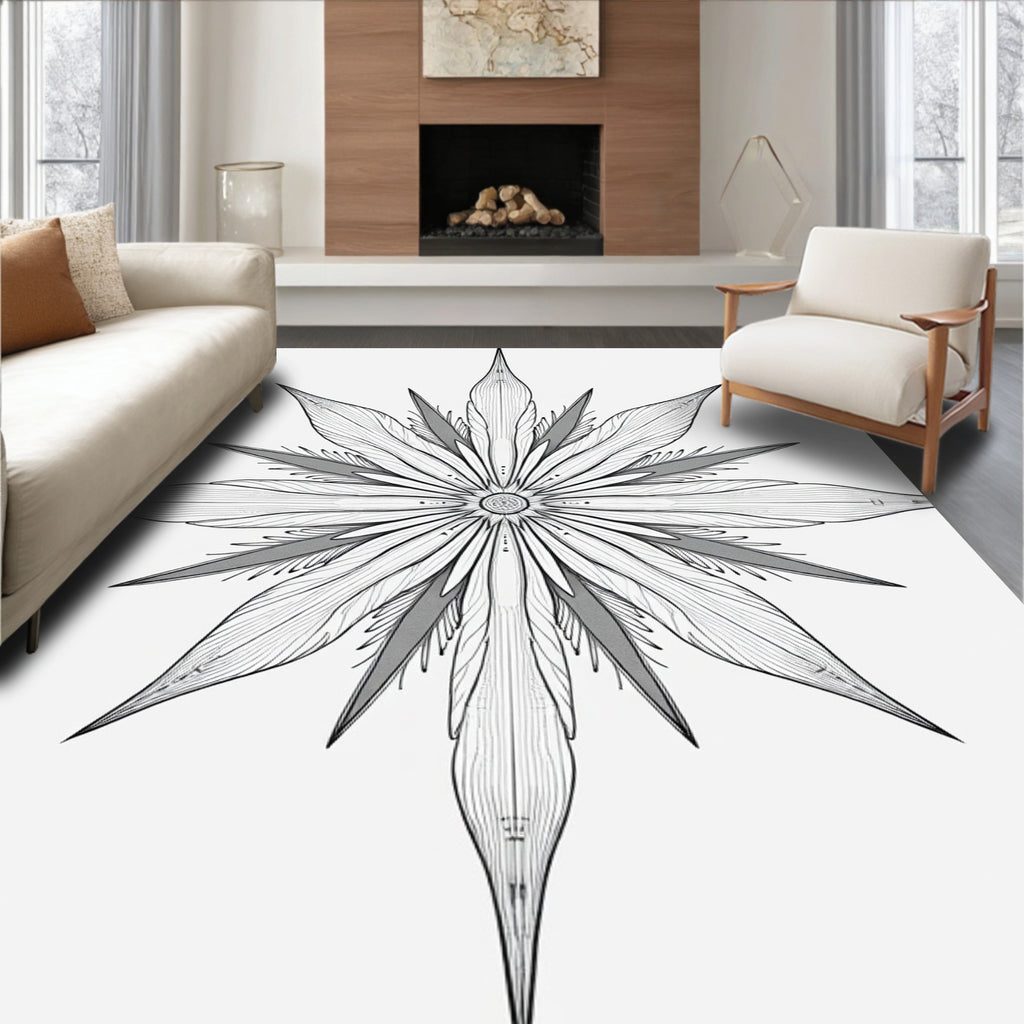Monochromatic Intricate Starburst Rug