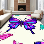 Vibrant Purple Pink Butterfly Collage Rug