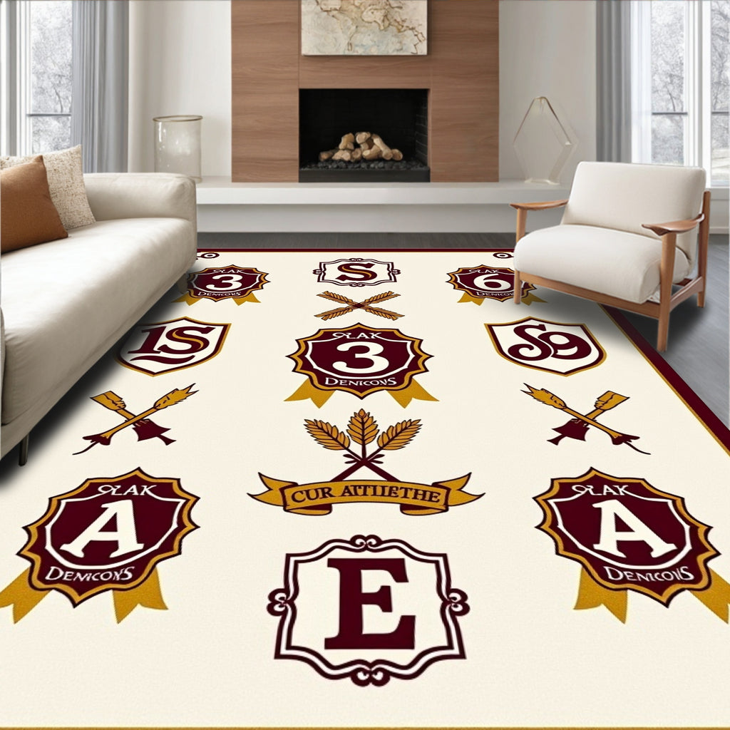 Vintage Emblematic Laurel Crest Rug