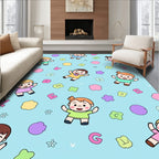 Playful Children Alphabet Blue Sky Rug