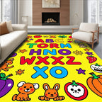 Alphabet Animals and Fruits Collage Rug