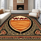 Desert Caravan Camel Silhouette Rug
