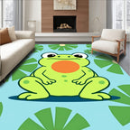 Cute Lily Pad Frog Pond Rug