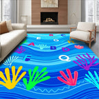 Oceanic Alphabet Coral Scene Rug