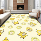Yellow Cartoon Animal Collage Rug