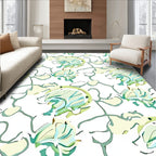 Pastel Green Abstract Swirls Rug