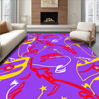 Bright Amethyst Splash Lines Rug