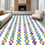 Vibrant Geometric Diamond Chain Rug