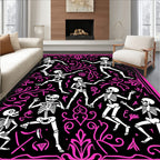 Day of the Dead Dancing Skeleton Border Rug